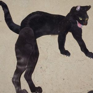 RARE Vintage Peck 20" DieCut Flocked Halloween Cat